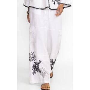 NWT Johnny Was Addison Drawstring Wide Leg Pant Sz Small